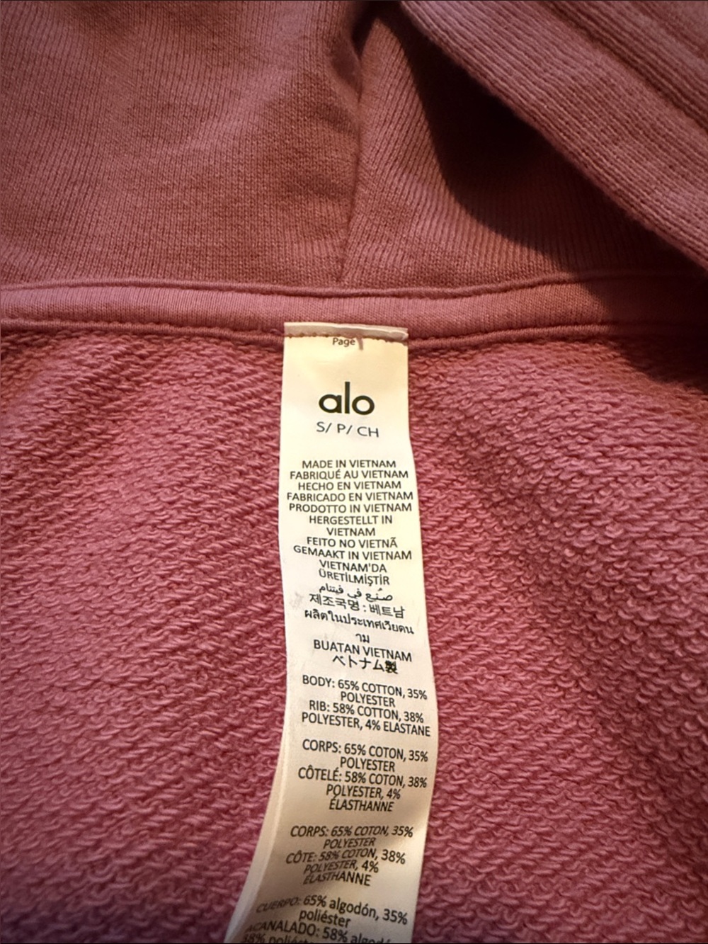 Alo Yoga Pink Wild Rose Sweet Escape Zip Up Cropped Drop Sleeve Hoodie NWT - Picture 8 of 9